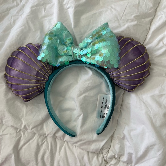 Disney ears aerial headband the little mermaid princess seashell purple … - Picture 1 of 10